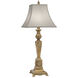 Ellie 27 inch Polished Honey Brass Table Lamp Portable Light, Square