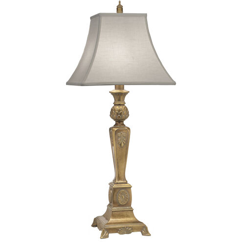 Ellie 27 inch Polished Honey Brass Table Lamp Portable Light, Square