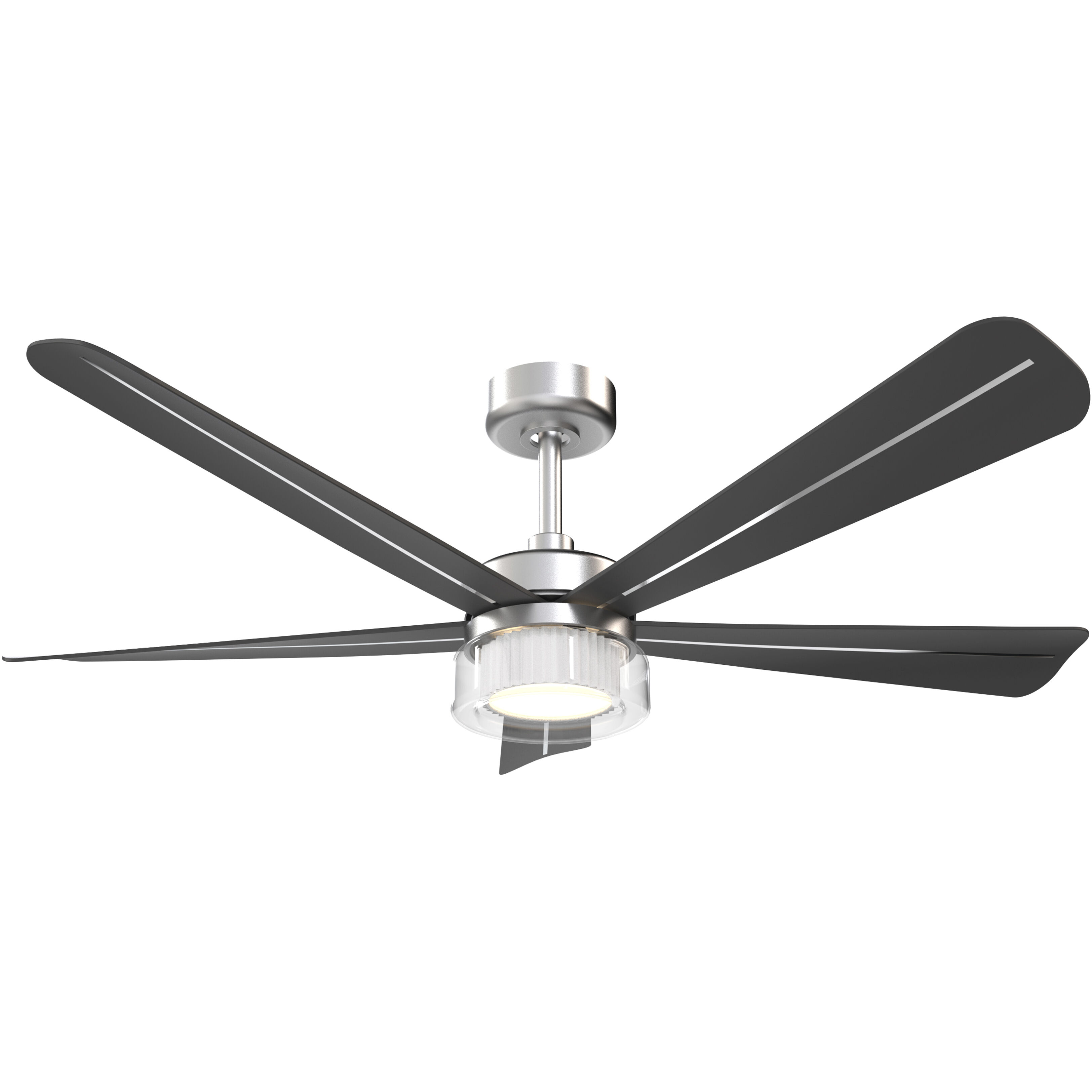 Nellora 52 inch Brushed Nickel with Coal Blades Smart Ceiling Fan