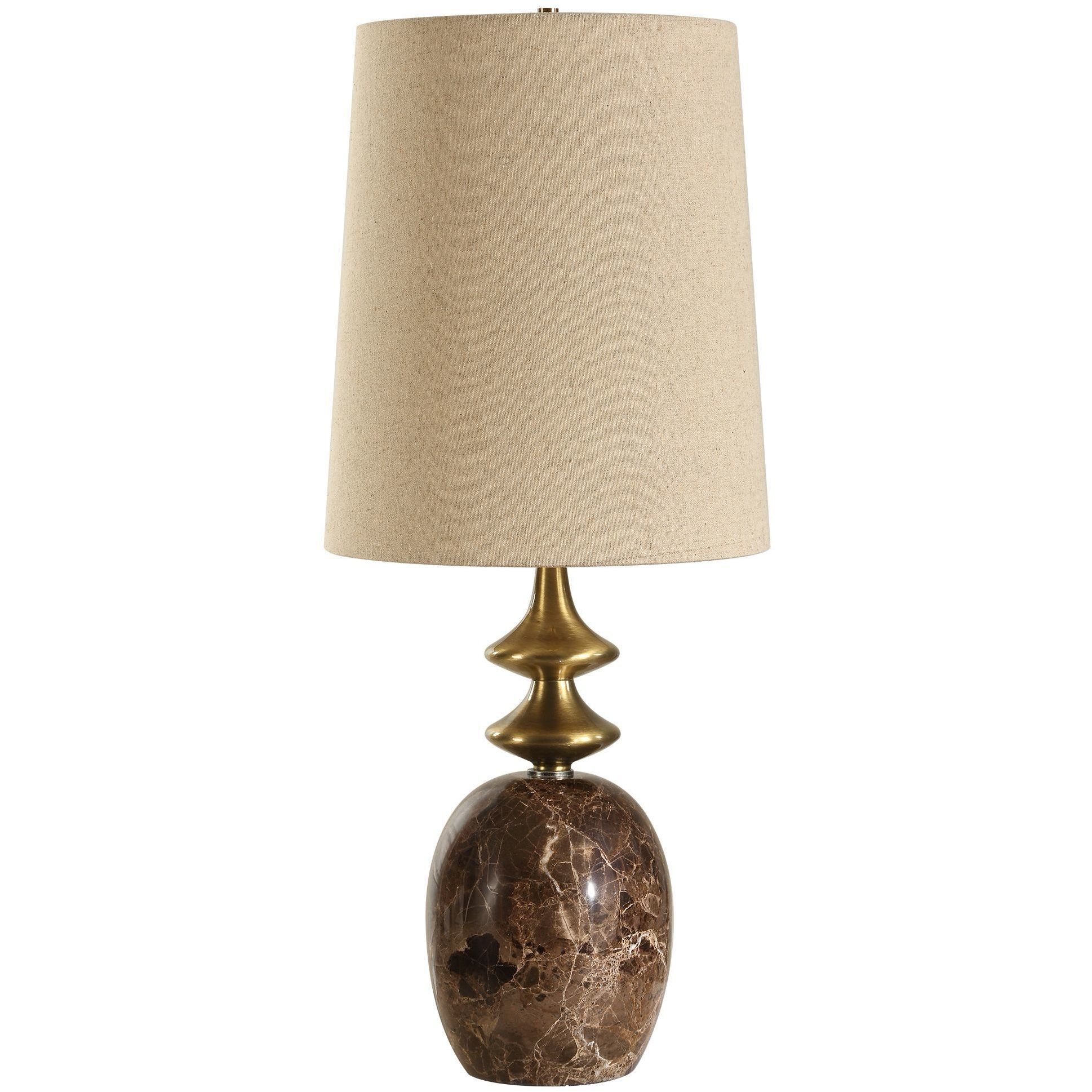 Percy 29 inch 150.00 watt Brown Marble and Brass Buffet Lamp Portable Light