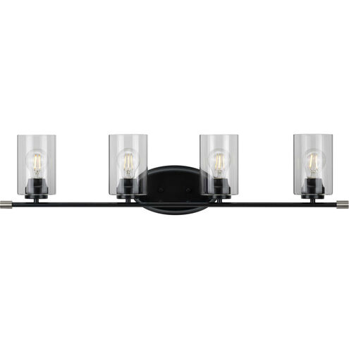 Riley 4 Light 34 inch Matte Black Bath Vanity Wall Light