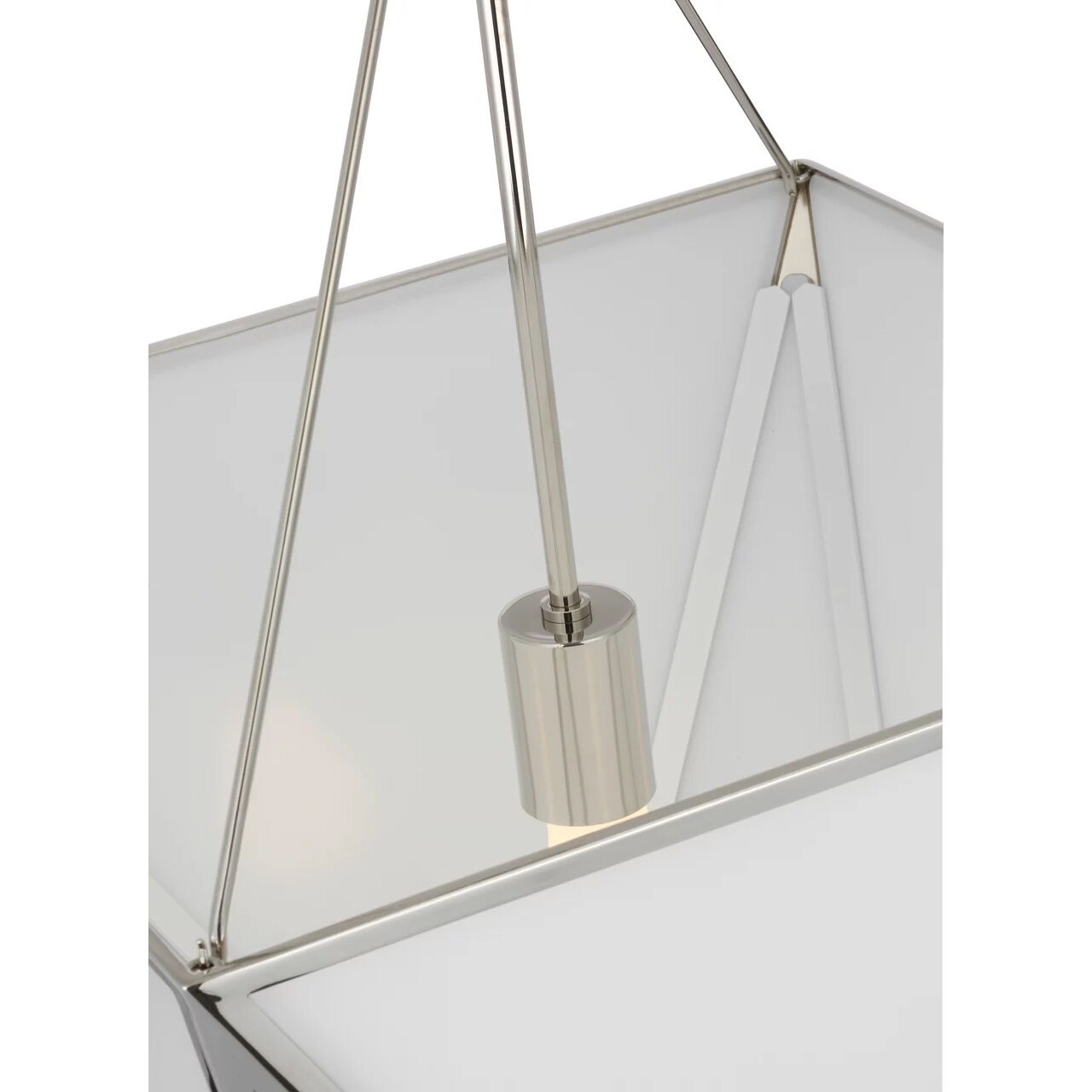 Julie Neill Lorino LED 17 inch Polished Nickel Tapered Lantern Pendant Ceiling Light