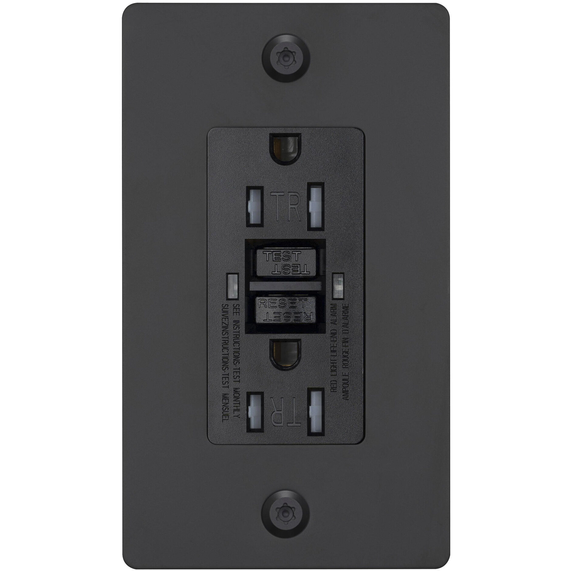 1G Duplex 125 Black Outlet, GFCI