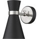 Soriano 1 Light 5.5 inch Matte Black and Brushed Nickel Wall Sconce Wall Light