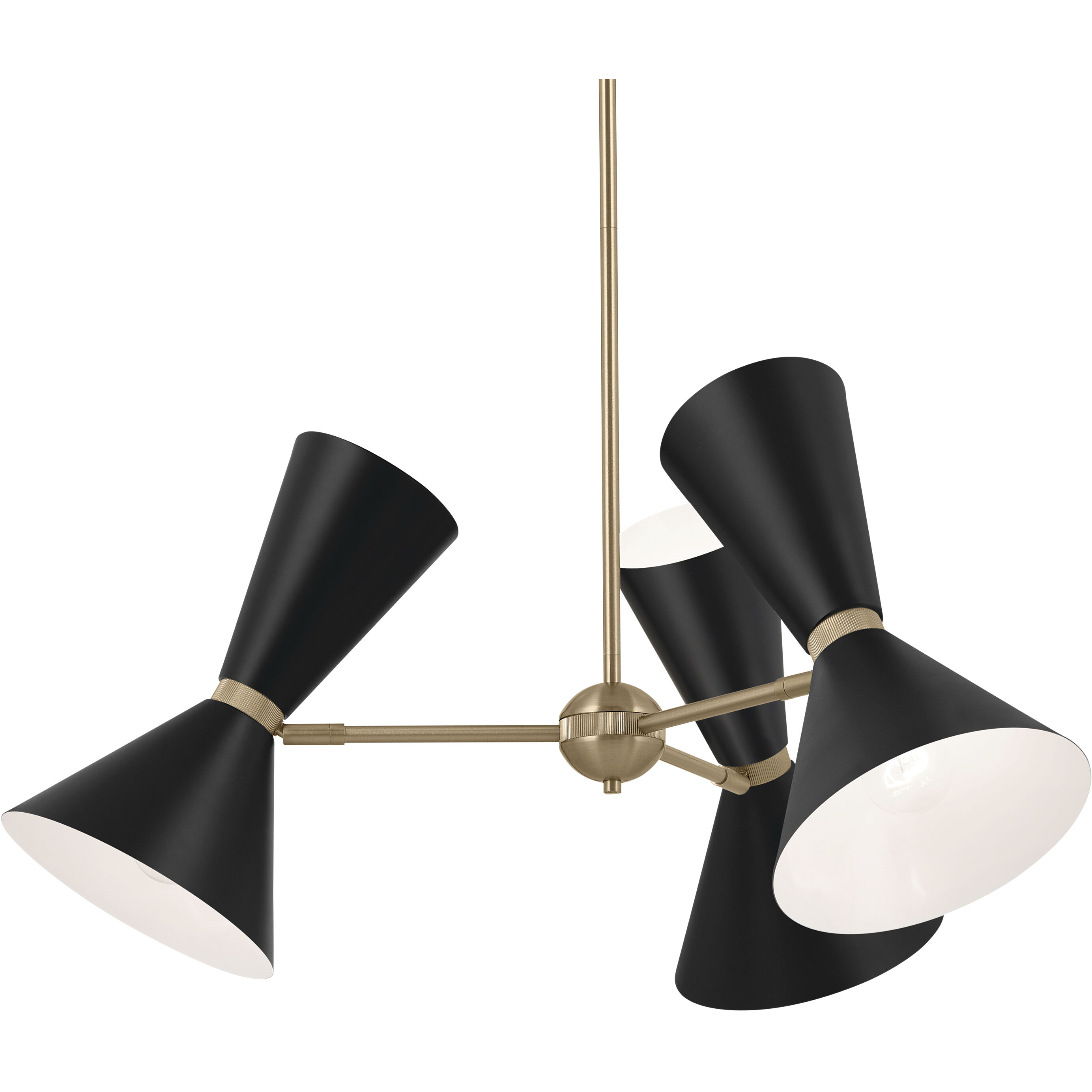 Phix LED 30.75 inch Champagne Bronze with Black Chandelier Ceiling Light