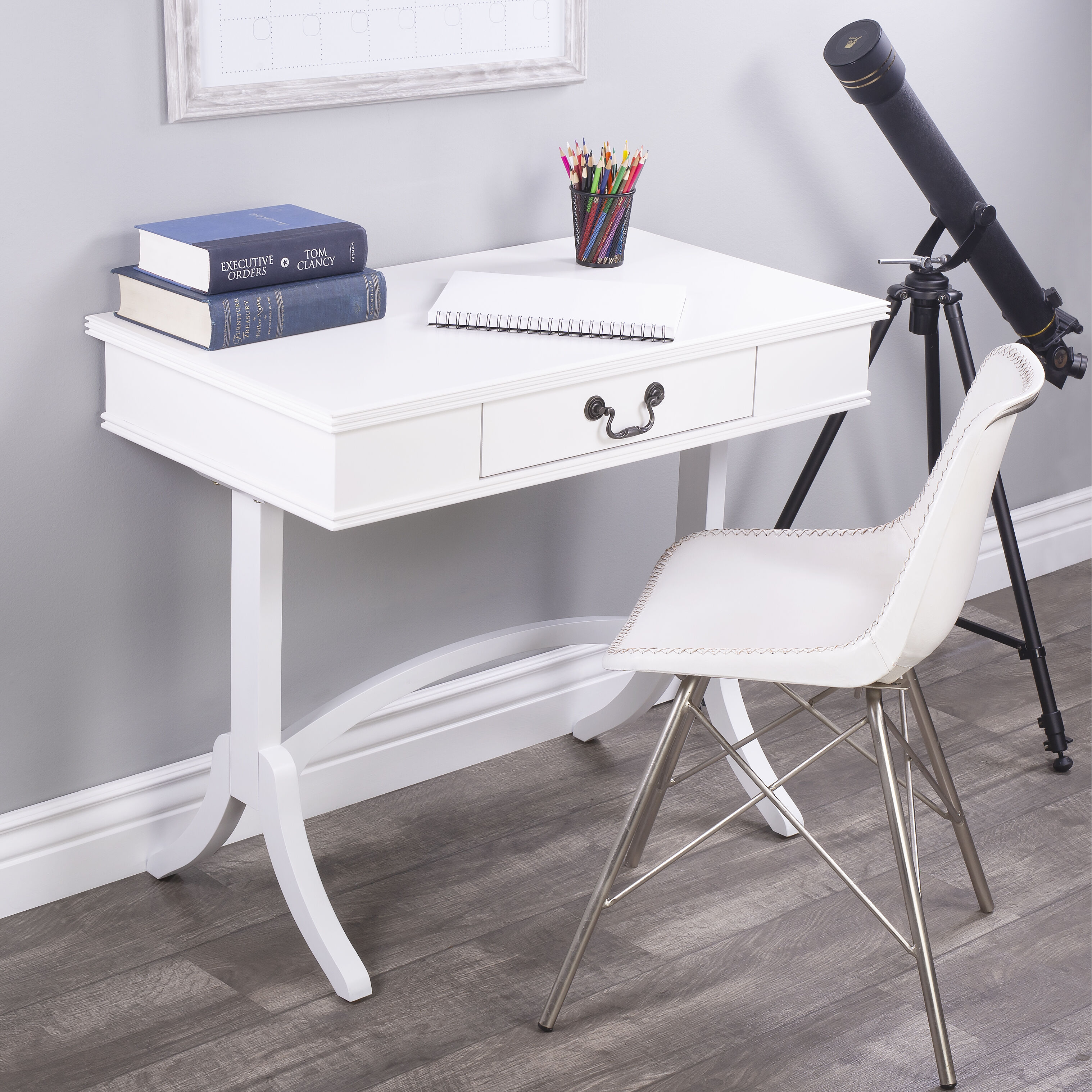 Masterpiece Alta 36 X 20 inch White Desk Secretary