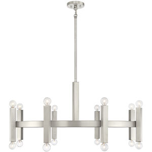 Contemporary 16 Light 40.5 inch Brushed Nickel Chandelier Ceiling Light