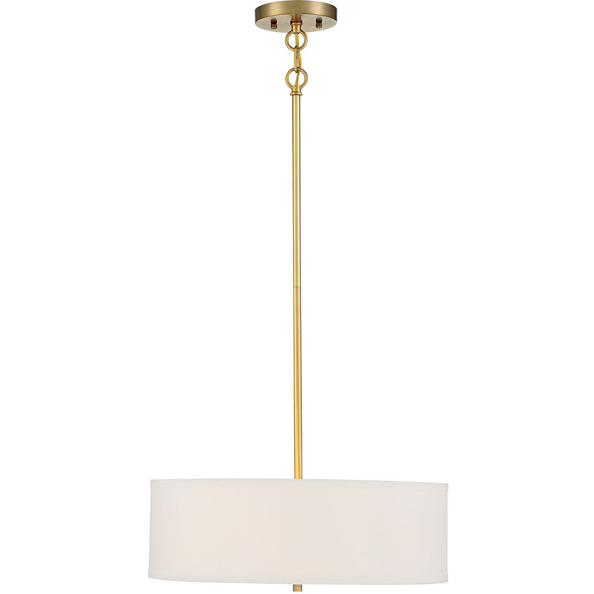 Modern 3 Light 18 inch Natural Brass Pendant Ceiling Light