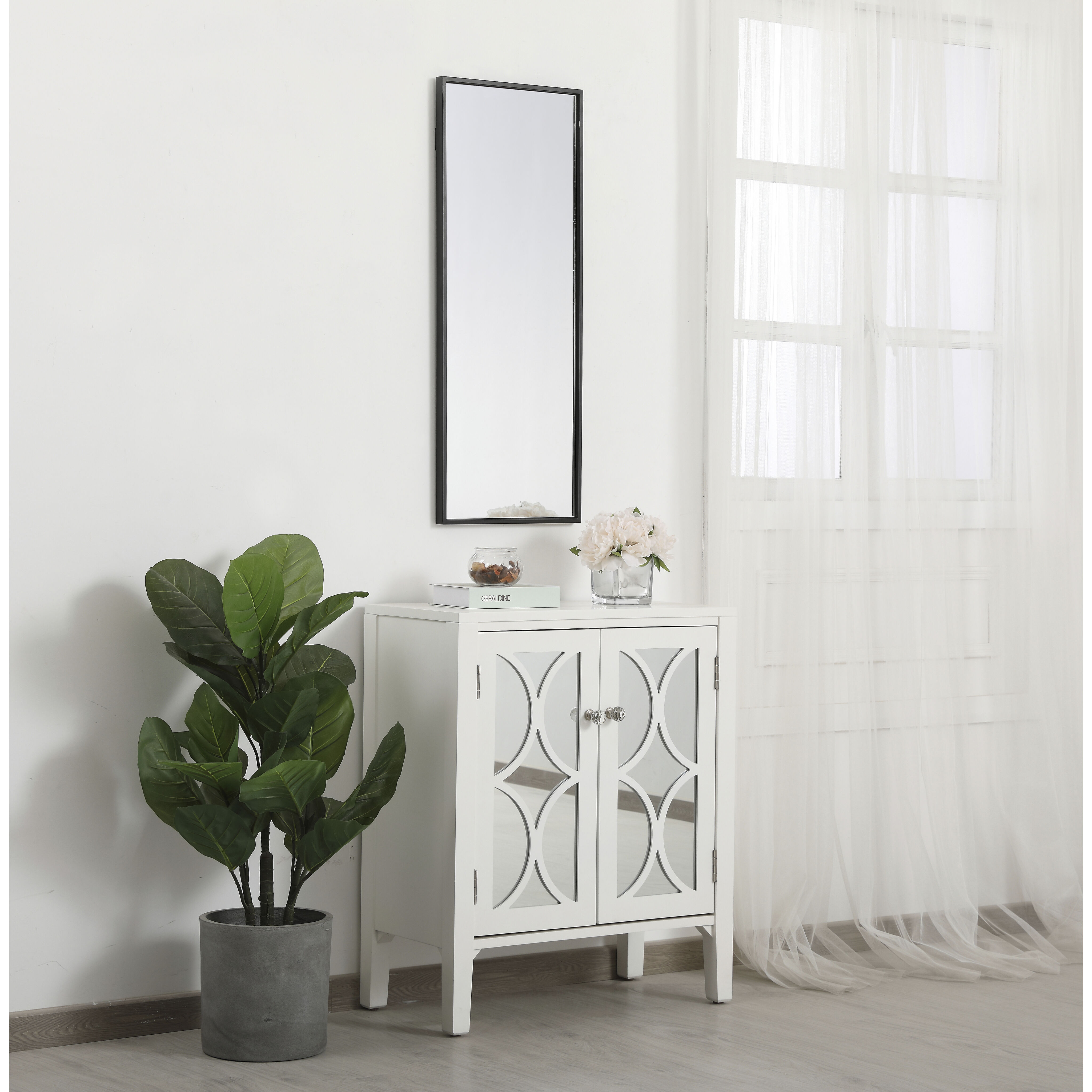 Monet 36 X 14 inch Black Wall Mirror