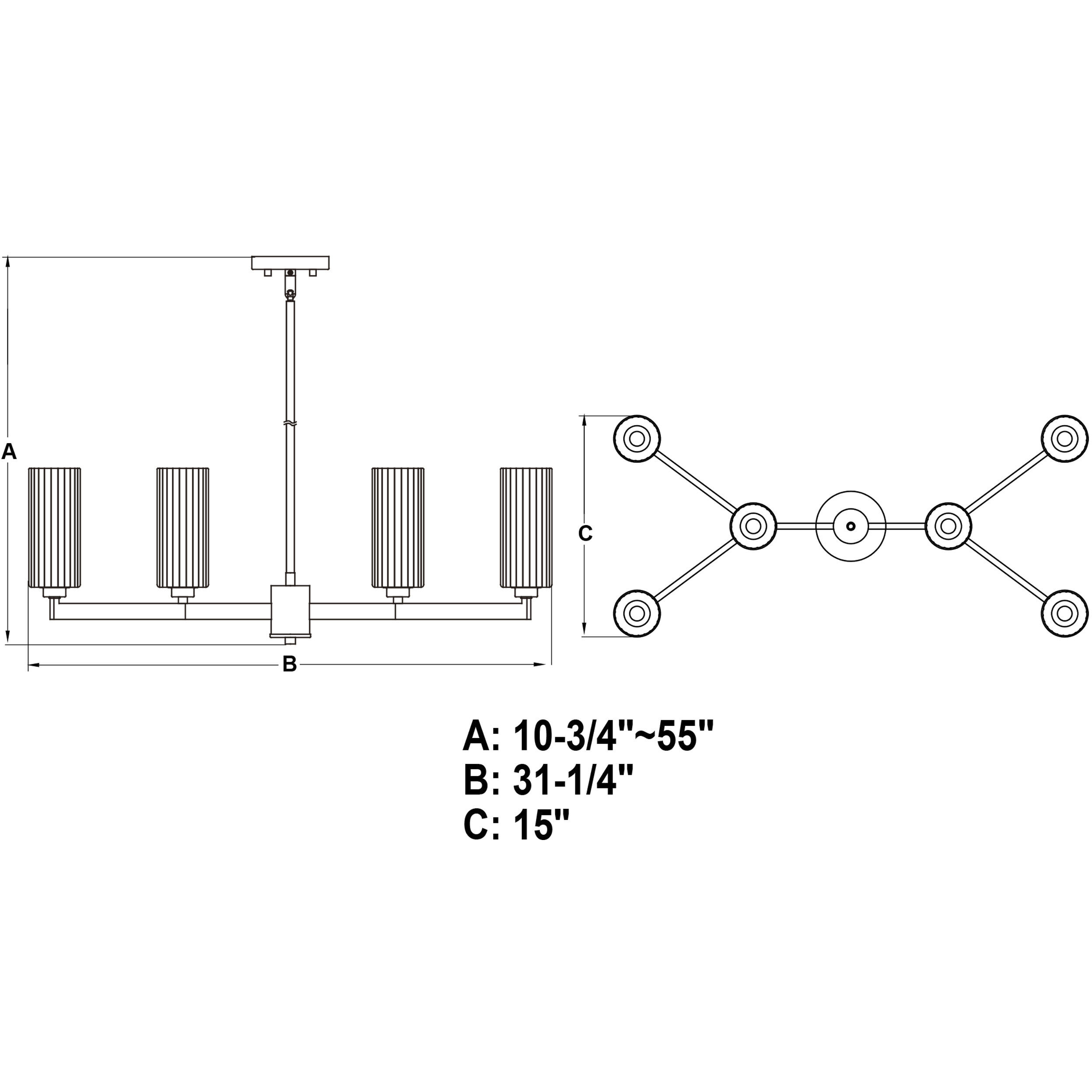 Claremont LED 31.25 inch Matte Black and Autumn Brass Chandelier Ceiling Light