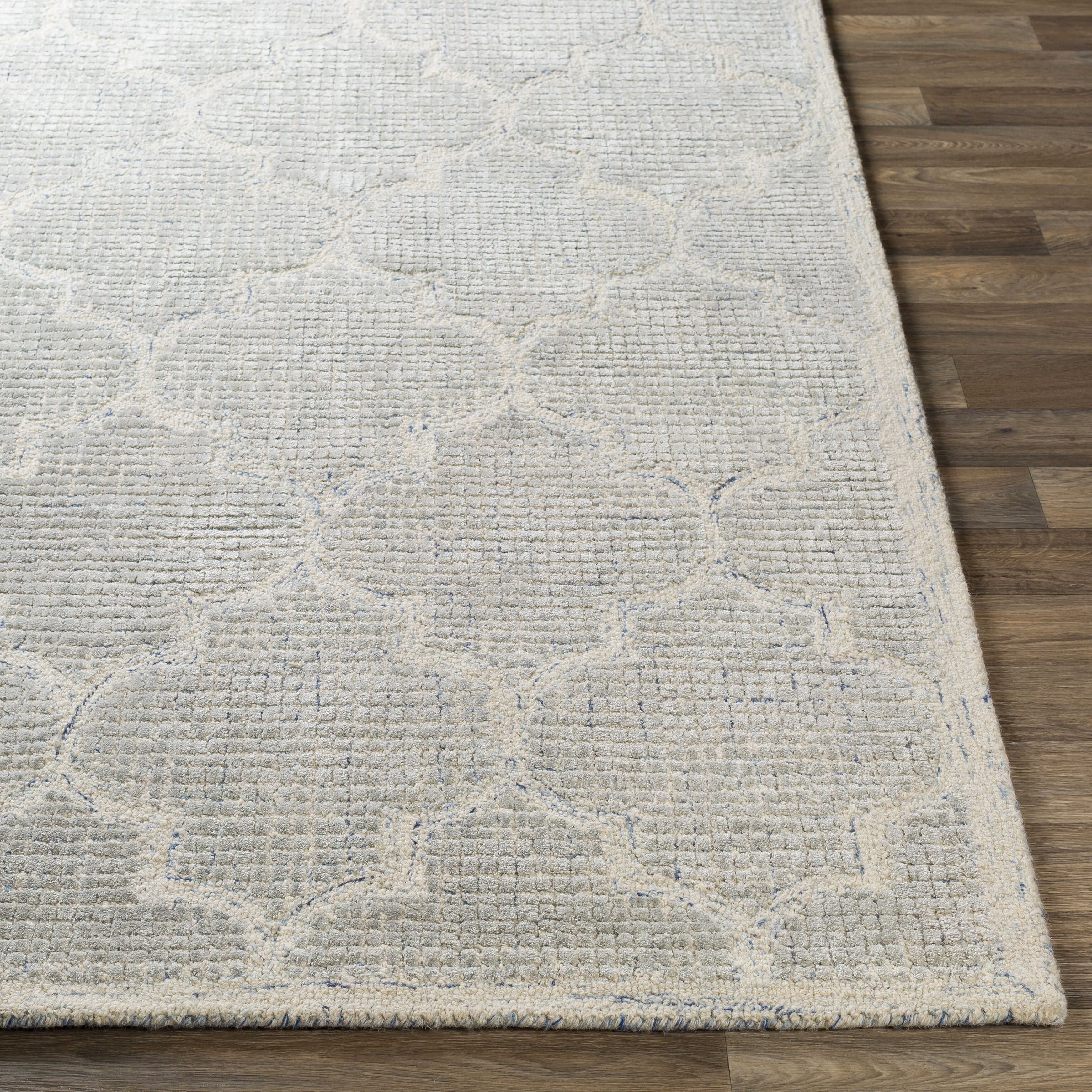 Starlit 108 X 72 inch Light Slate/Blue/Cream Handmade Rug in 6 x 9, Rectangle