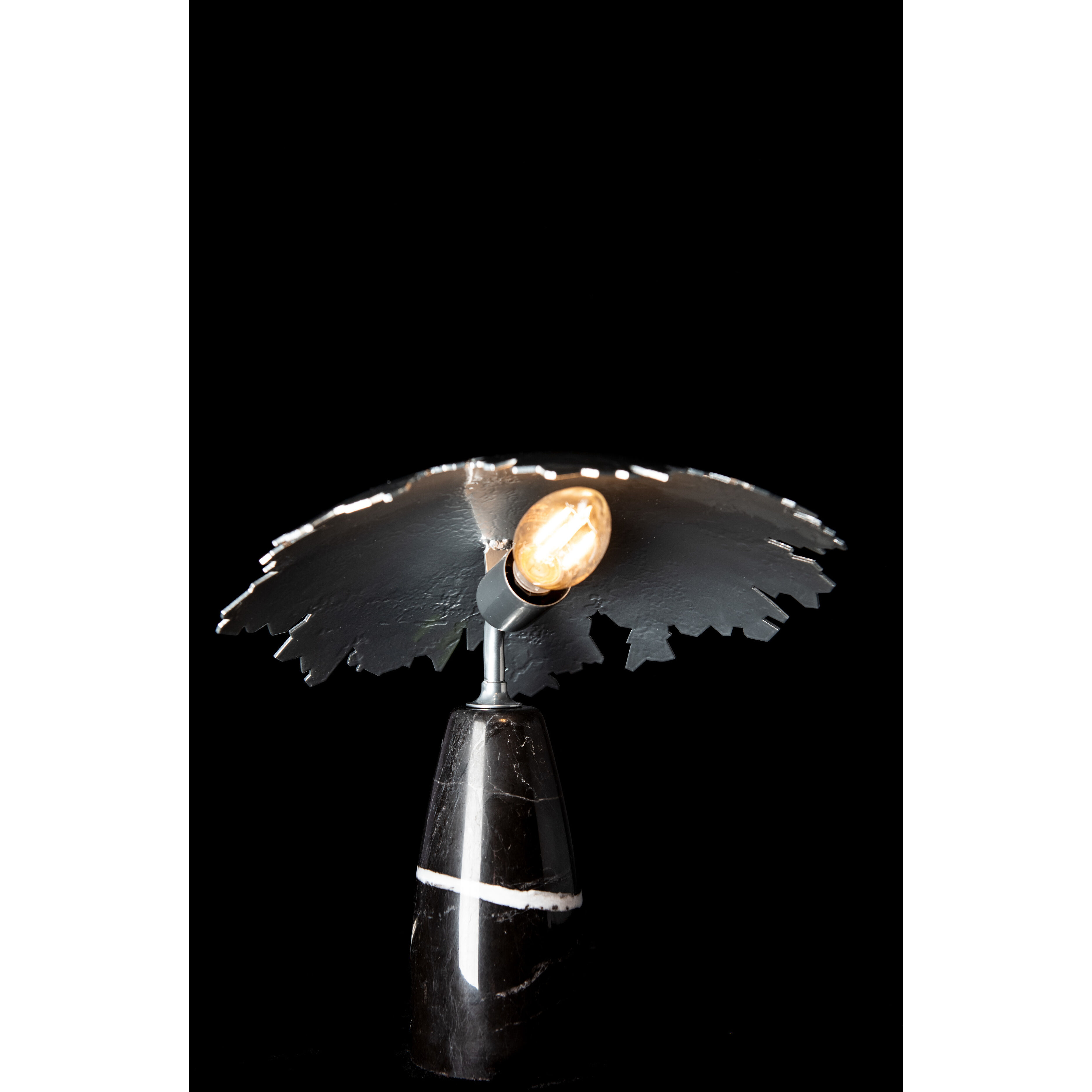 Pangea 10 inch 60.00 watt Ink Mini Table Lamp Portable Light in Black Marble