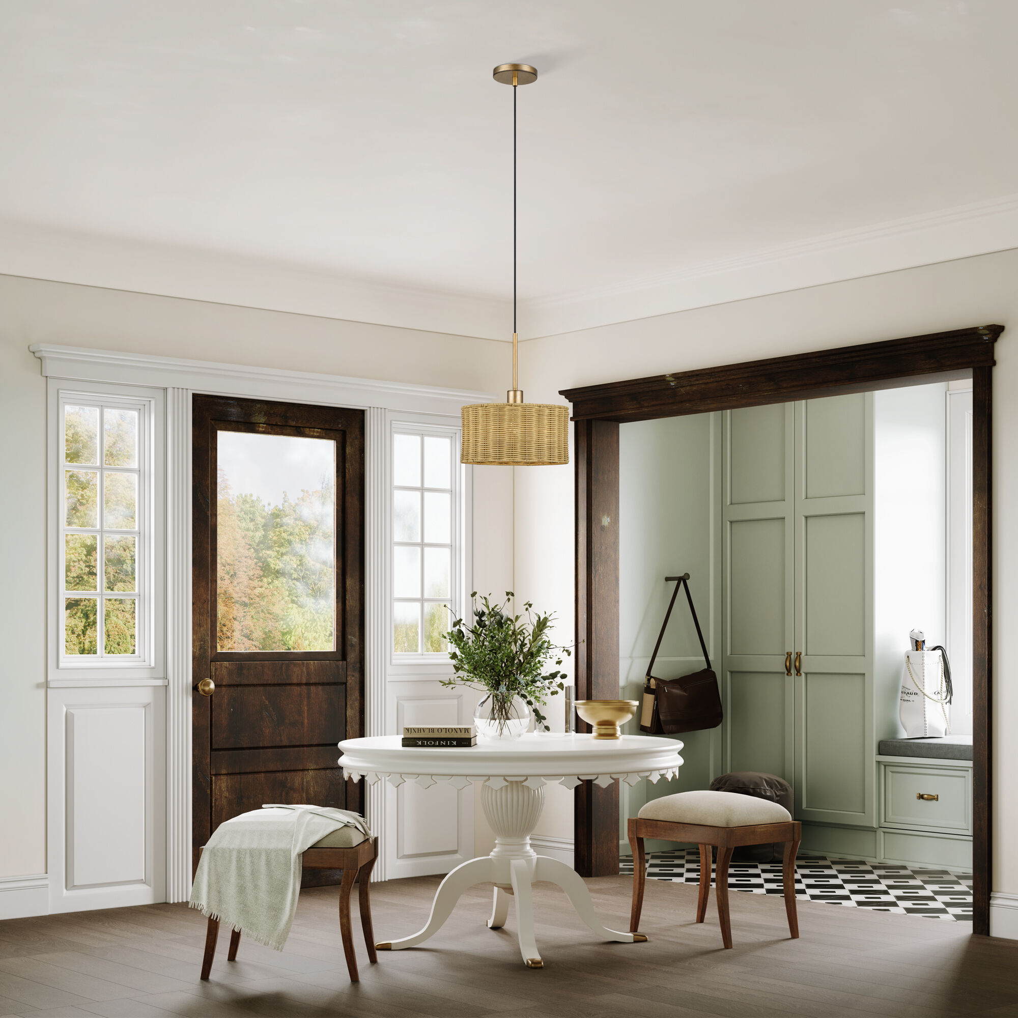 Weavington 1 Light 12 inch Antique Gold Leaf Pendant Ceiling Light