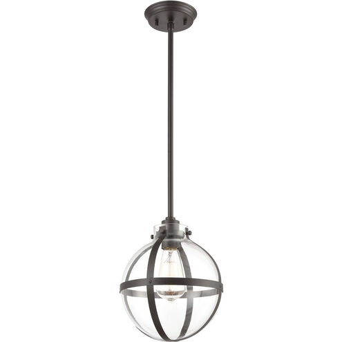 Cusp 1 Light 9 inch Oil Rubbed Bronze with Clear Mini Pendant Ceiling Light