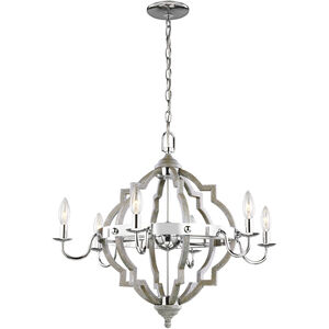 Socorro 6 Light 26 inch Washed Pine Chandelier Ceiling Light