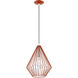 Linz 1 Light 12 inch Shiny Red with Polished Chrome Accents Pendant Ceiling Light