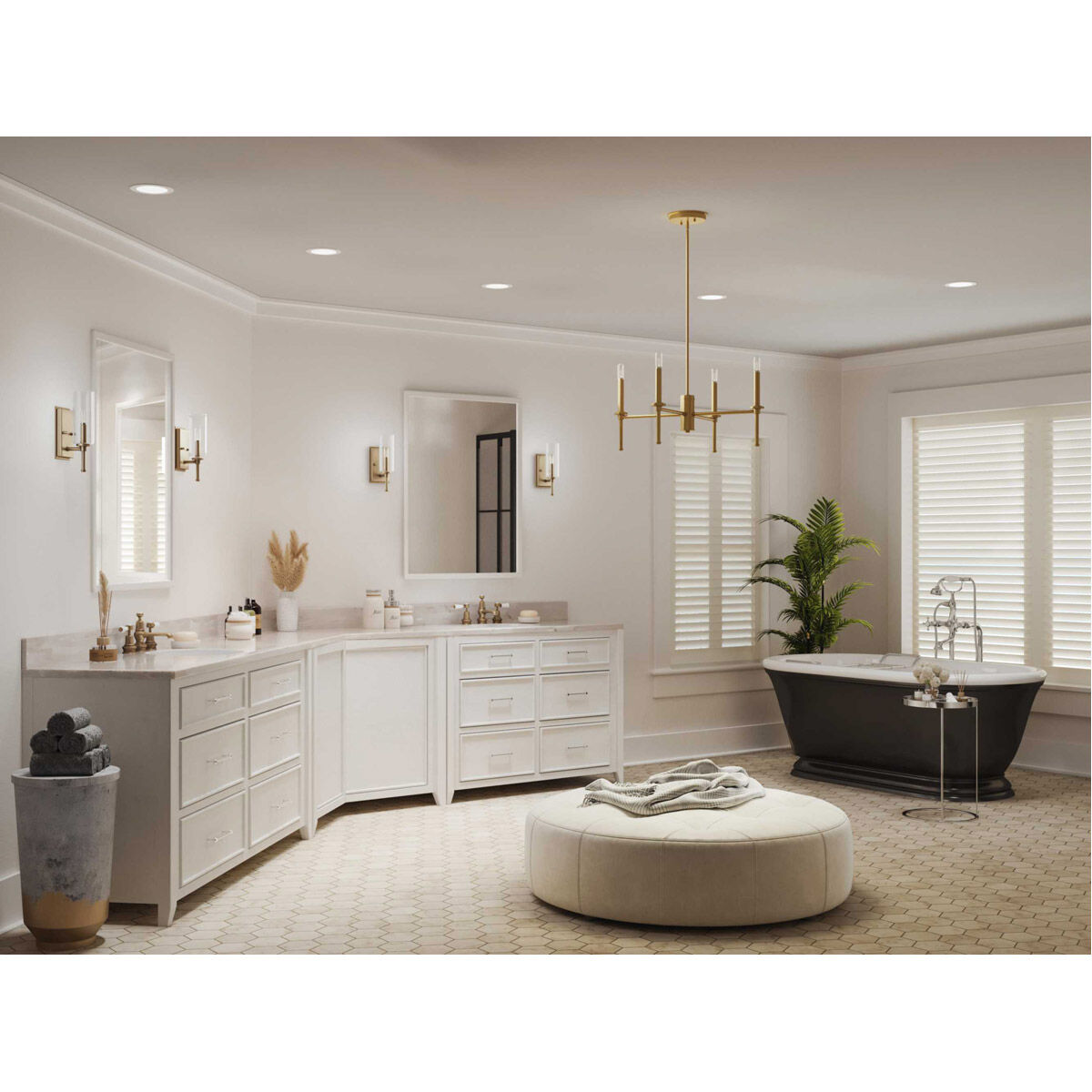 Elara 4 Light 23 inch Vintage Brass Chandelier Ceiling Light