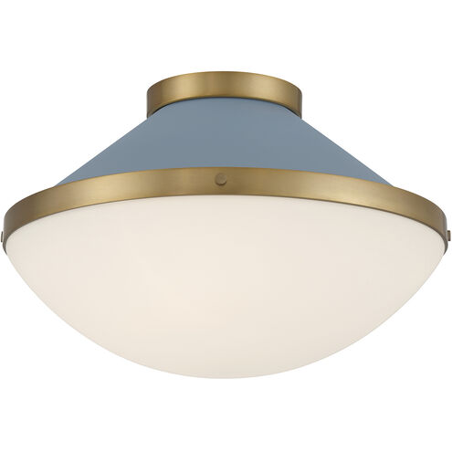 Xander 2 Light 16.25 inch Vibrant Gold and Blue Flush Mount Ceiling Light