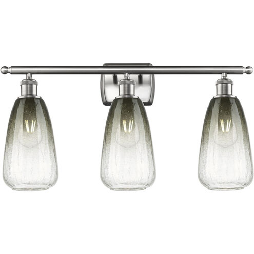 Ballston Brookhaven Almond 3 Light 26 inch Brushed Satin Nickel Bath Vanity Light Wall Light in Slate Glass