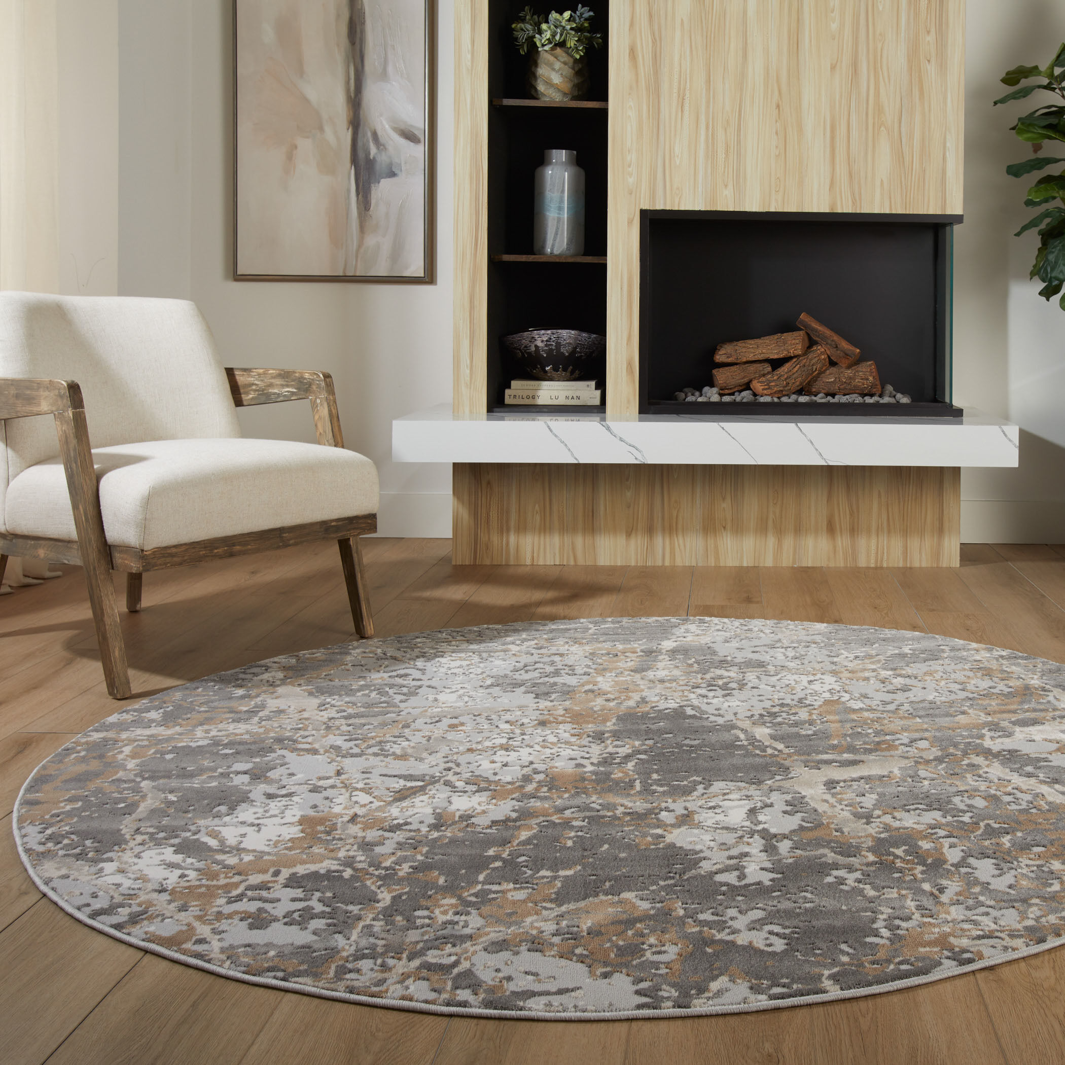Besni Mineral Tones Rug in 7 Round
