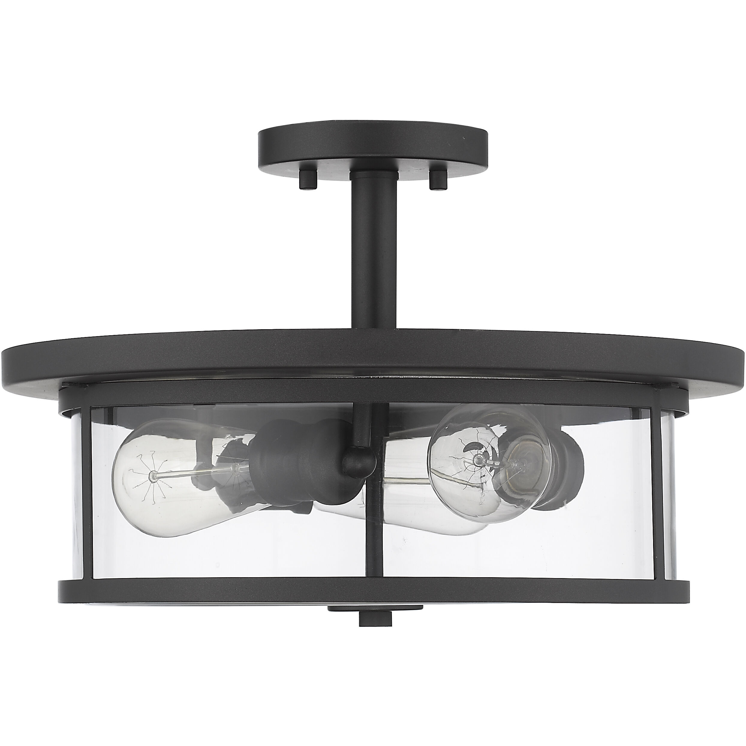 Savannah 3 Light 15.75 inch Bronze Semi Flush Mount Ceiling Light