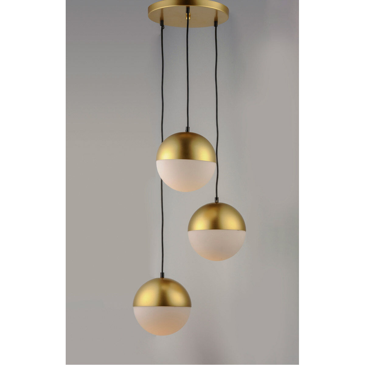Half Moon LED 16.5 inch Metallic Gold Multi-Light Pendant Ceiling Light