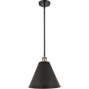 Ballston Cone 1 Light 12 inch Black Antique Brass Pendant Ceiling Light