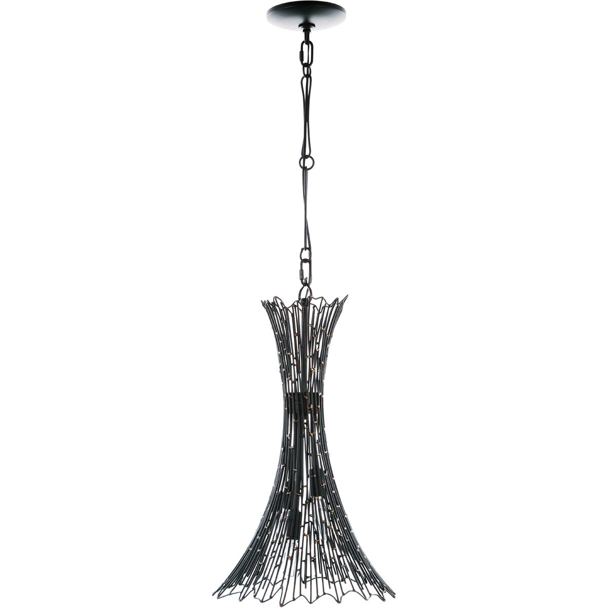 Rikki 3 Light 13 inch Carbon and Aged Gold Pendant Ceiling Light