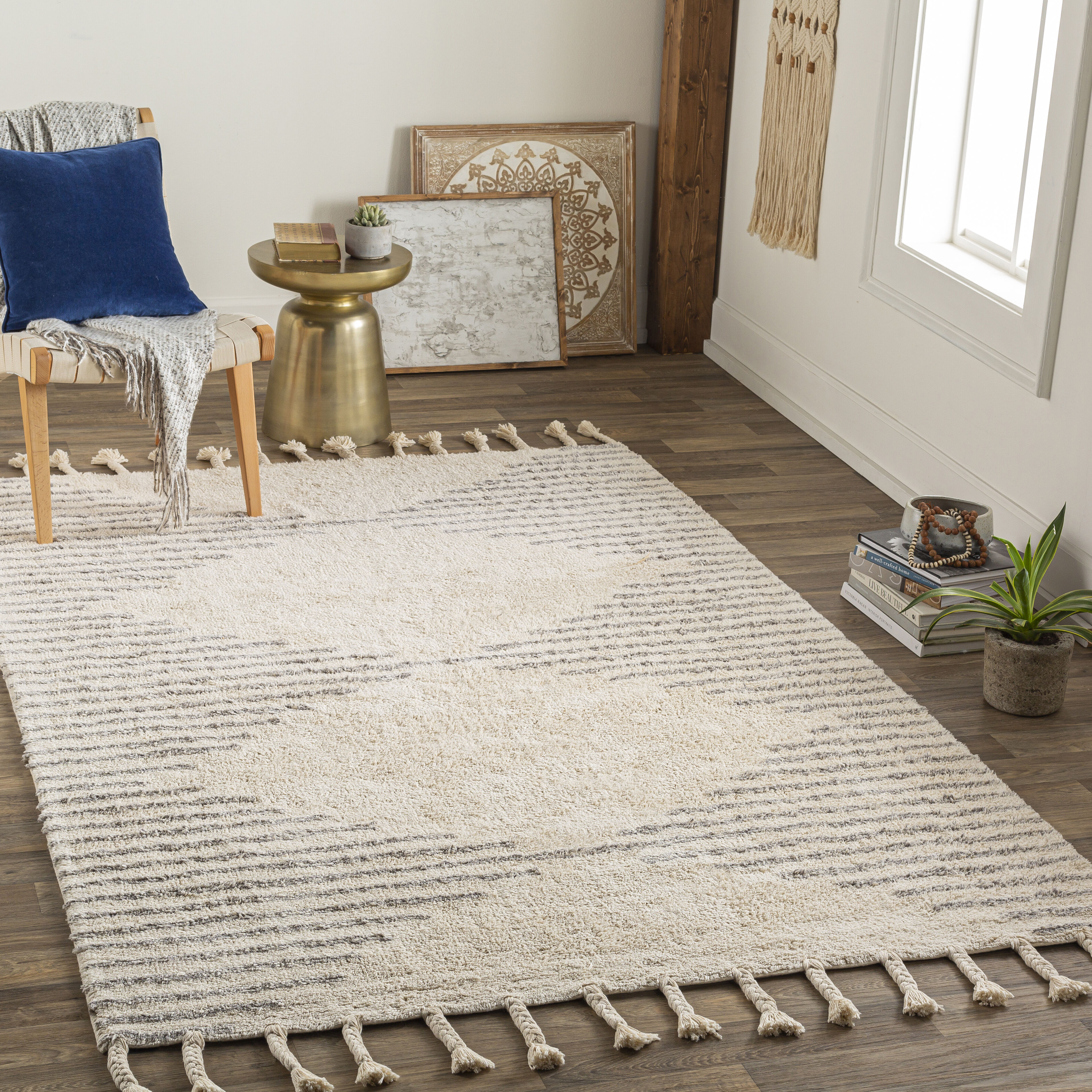 Khemisset 120 X 96 inch Light Grey Rug in 8 x 10, Rectangle
