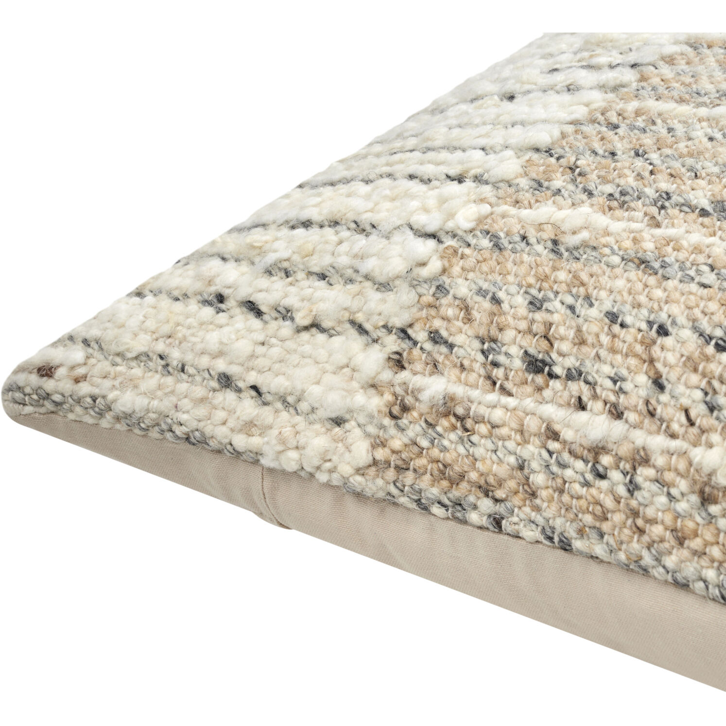 Deccan Traps 22 X 22 inch Ivory/Beige/Dark Brown Accent Pillow