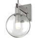 Courcelette 1 Light 6 inch Chrome Sconce Wall Light in Clear Glass