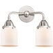 Nouveau 2 Small Bell LED 13 inch Polished Chrome Bath Vanity Light Wall Light in Matte White Glass