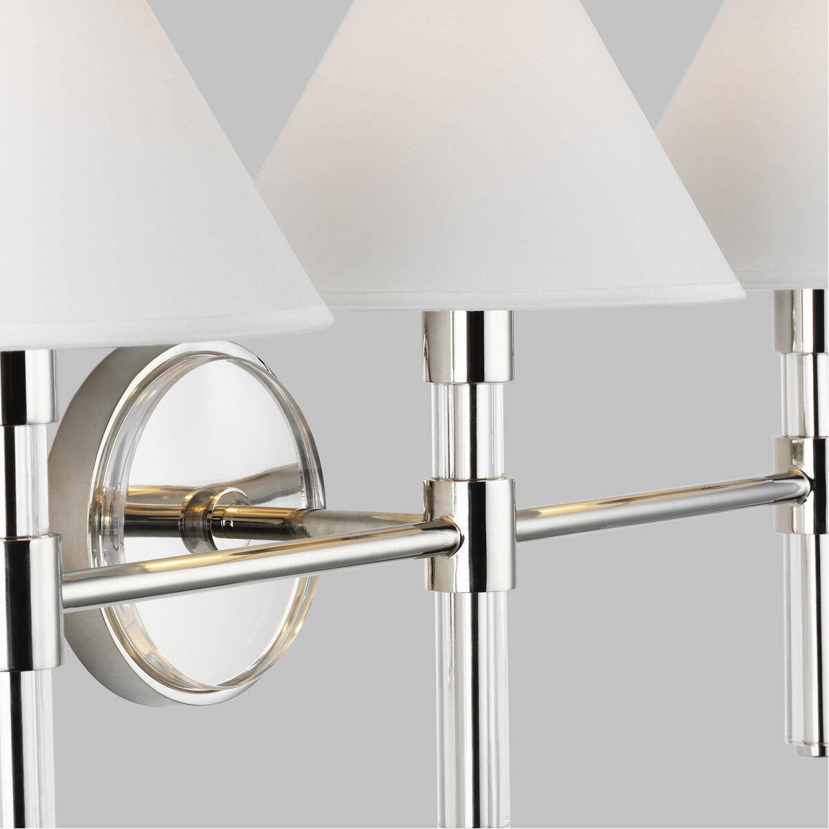 Robert 3 Light 27 inch Polished Nickel / Clear Acrylic Vanity Light Wall Light