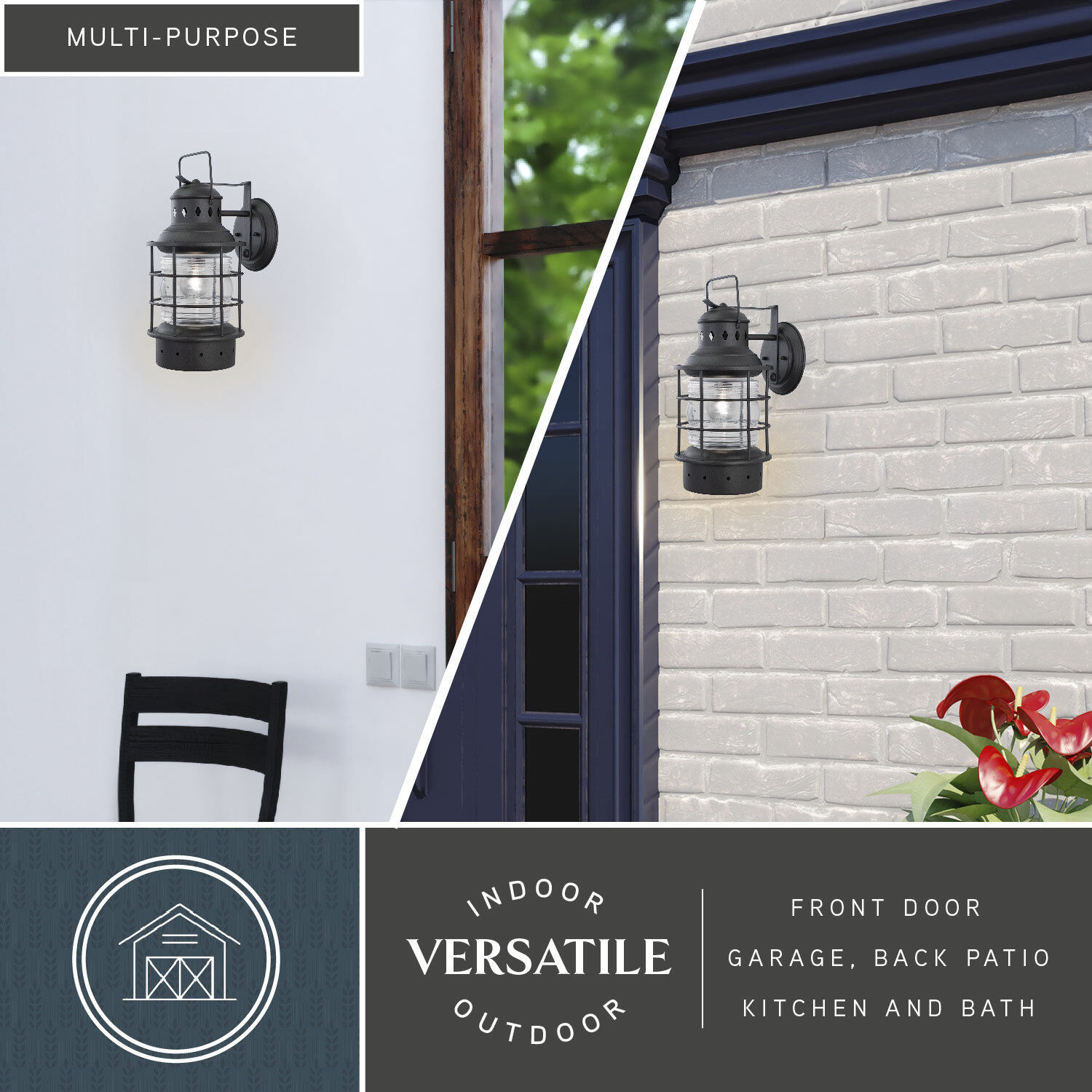 Hyannis LED 18 inch Textured Black Outdoor Wall