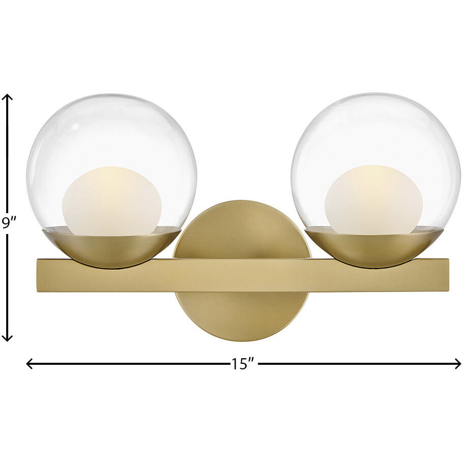 Sunni LED 15 inch Lacquered Brass Vanity Light Wall Light, Small