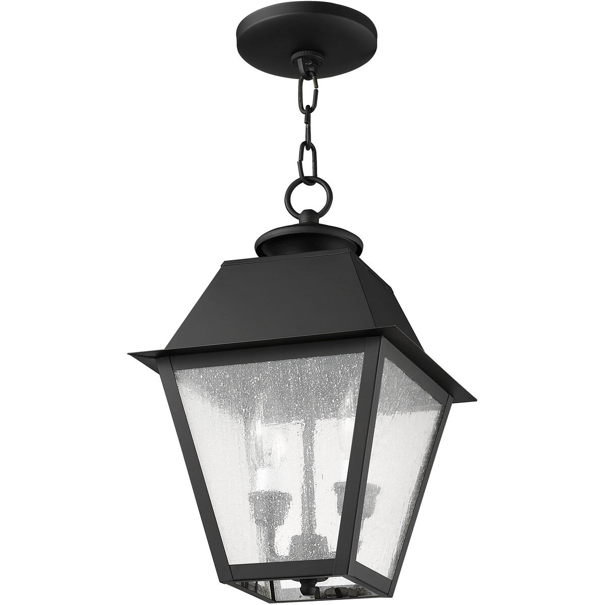 Mansfield 2 Light 9 inch Black Outdoor Pendant Lantern