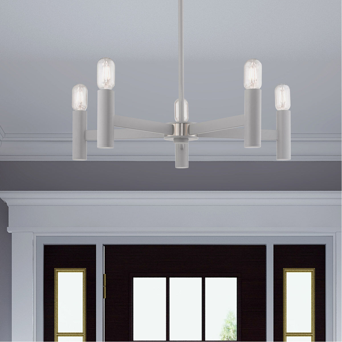 Copenhagen 5 Light 25 inch Nordic Gray Chandelier Ceiling Light