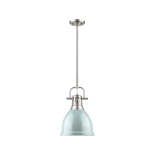 Duncan 1 Light 9 inch Pewter Mini Pendant Ceiling Light in Seafoam, Small