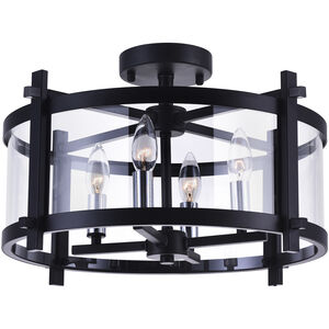 Miette 4 Light 18 inch Black Cage Flush Mount Ceiling Light