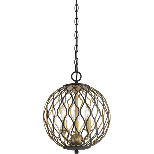 Gilded Glam 3 Light 12 inch Sand Coal/Painted/Pla Pendant Ceiling Light