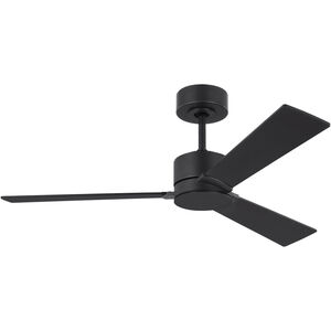 Rozzen 44 inch Midnight Black with Midnight Black/American Walnut reversible blades Indoor/Outdoor Ceiling Fan