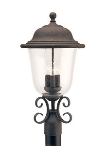 Trafalgar 3 Light 22.75 inch Oxidized Bronze Outdoor Post Lantern