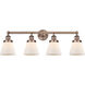 Cone 4 Light 33.5 inch Antique Copper Bath Vanity Light Wall Light in Matte White