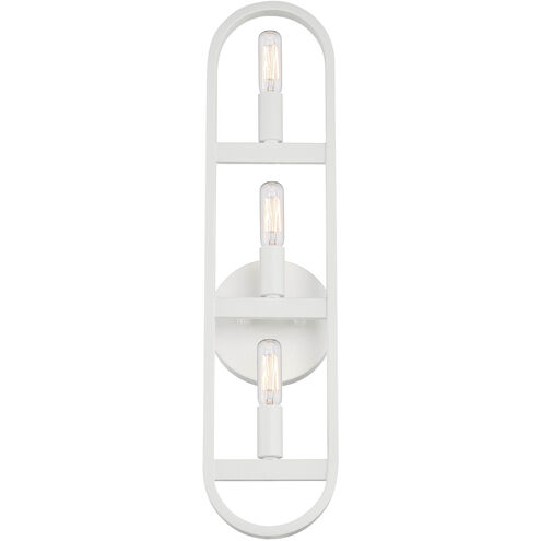 Carousel 3 Light 5 inch Matte White Wall Sconce Wall Light