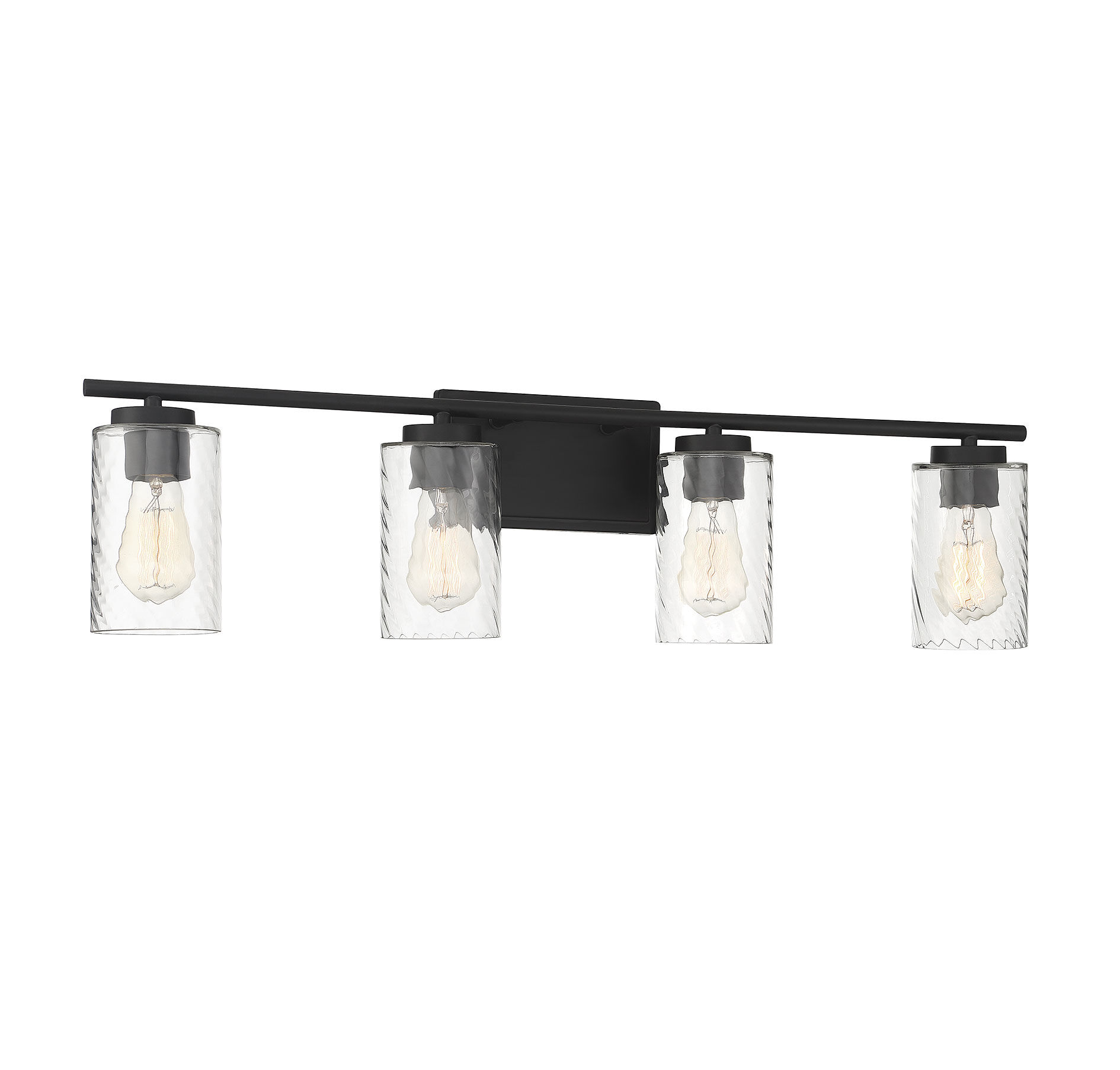 Transitional 4 Light 32 inch Matte Black Bathroom Vanity Light Wall Light
