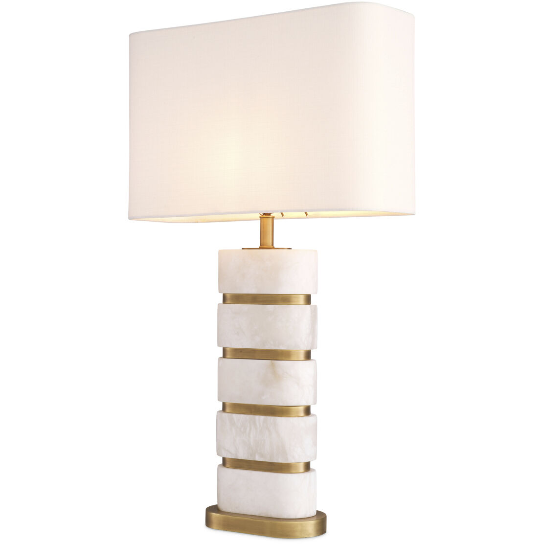 Newall 36.61 inch Antique Brass with Alabaster Table Lamp Portable Light