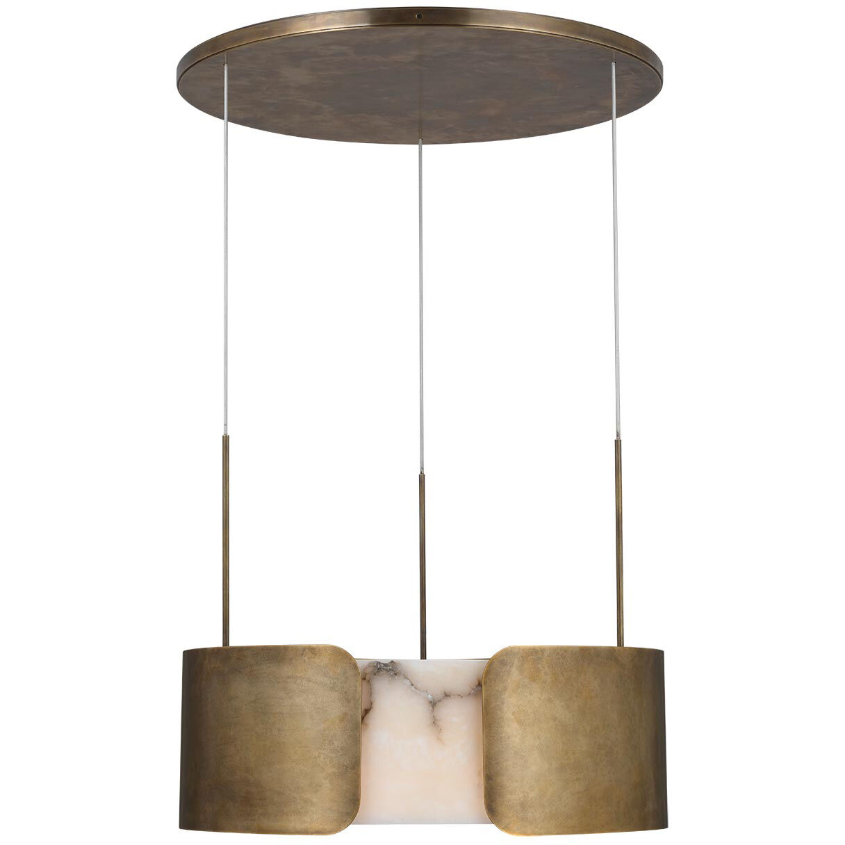 Anne-Marie Barton Armise LED 27.5 inch Mottled Brass Drum Chandelier Ceiling Light