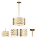 Ziggy 2 Light 16 inch Laquered Gold Pendant Ceiling Light in Lacquered Gold, Large