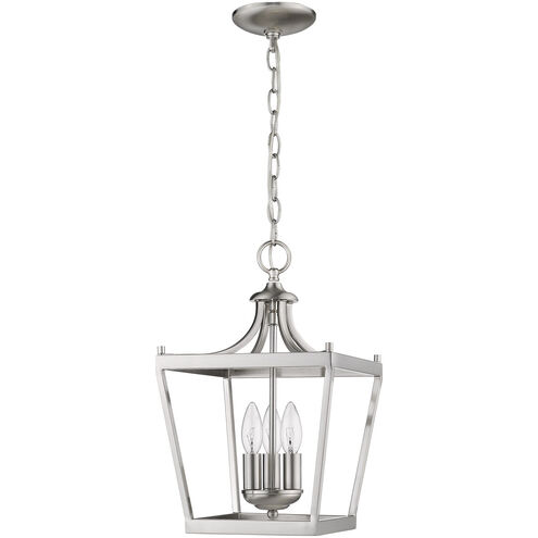 Kennedy 3 Light 10 inch Satin Nickel Chandelier Ceiling Light