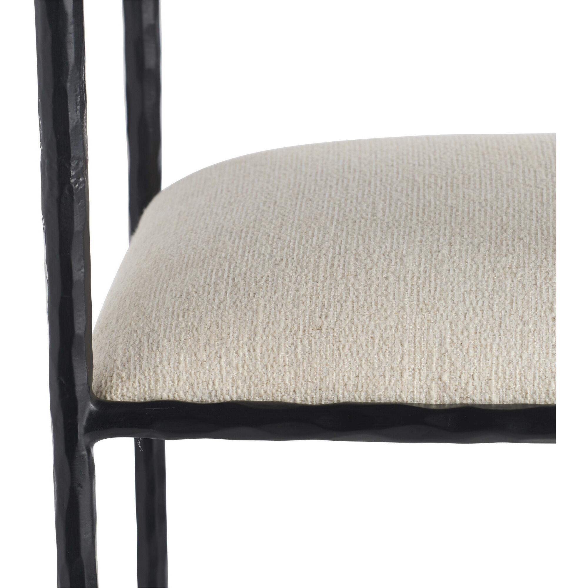 Barbana 33 inch Oxford White and Natural Iron Counter Stool